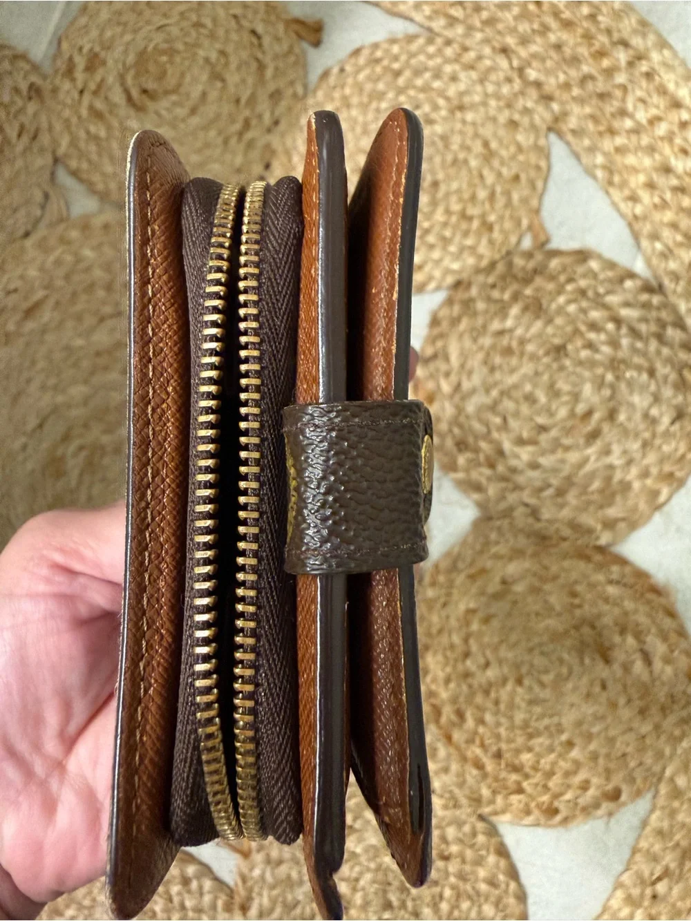 Louis Vuitton Monogram Zip Around Compact Wallet - Brown/Gold